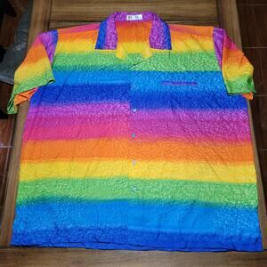 V.H.O. Ladies Full Button Rainbow Blouse - Size 6XL